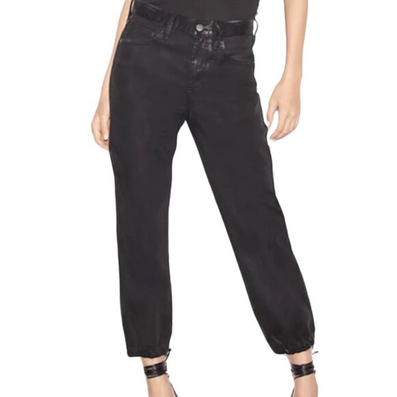 Frame Lounge Jean Black Coated Cropped - Picture 1 of 13